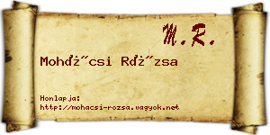 Mohácsi Rózsa névjegykártya