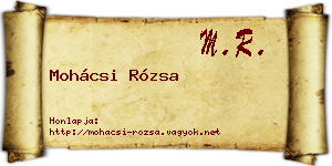 Mohácsi Rózsa névjegykártya