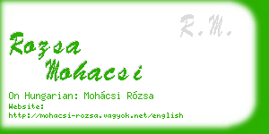 rozsa mohacsi business card