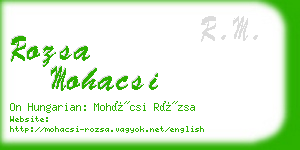 rozsa mohacsi business card